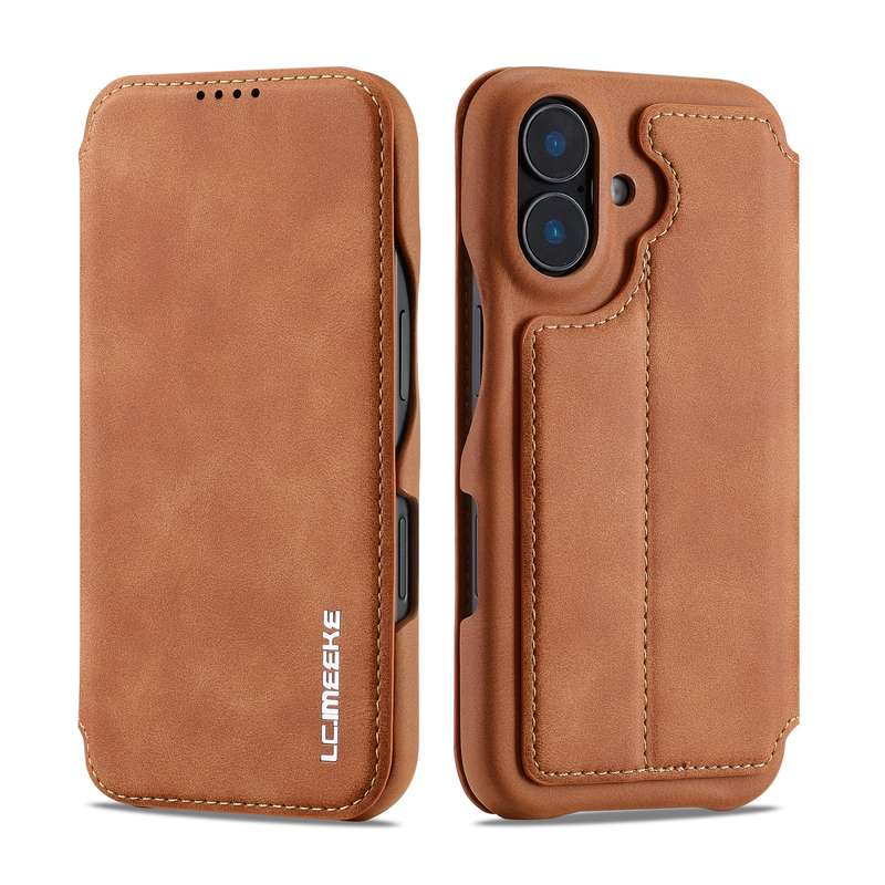For iPhone 16 LC.IMEEKE Hon Ancient Series Flip Leather Phone Case(Blue)