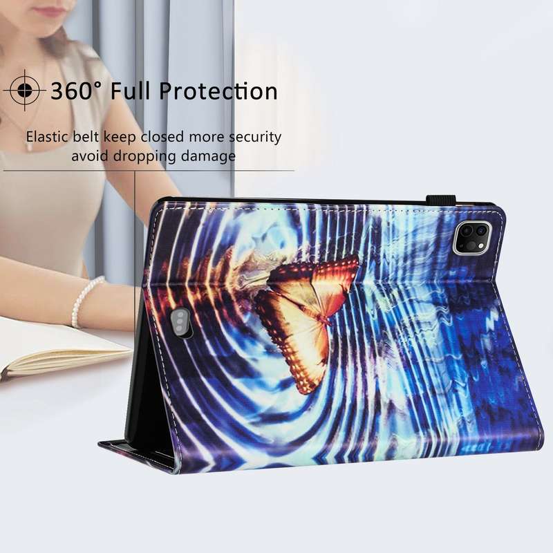 For iPad Pro 11 2024 Sewing Litchi Texture Smart Leather Tablet Case(Butterfly)