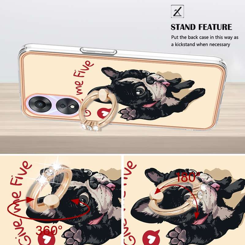 For OPPO A78 / A58 Electroplating Dual-side IMD Phone Case with Ring Holder(Equation)
