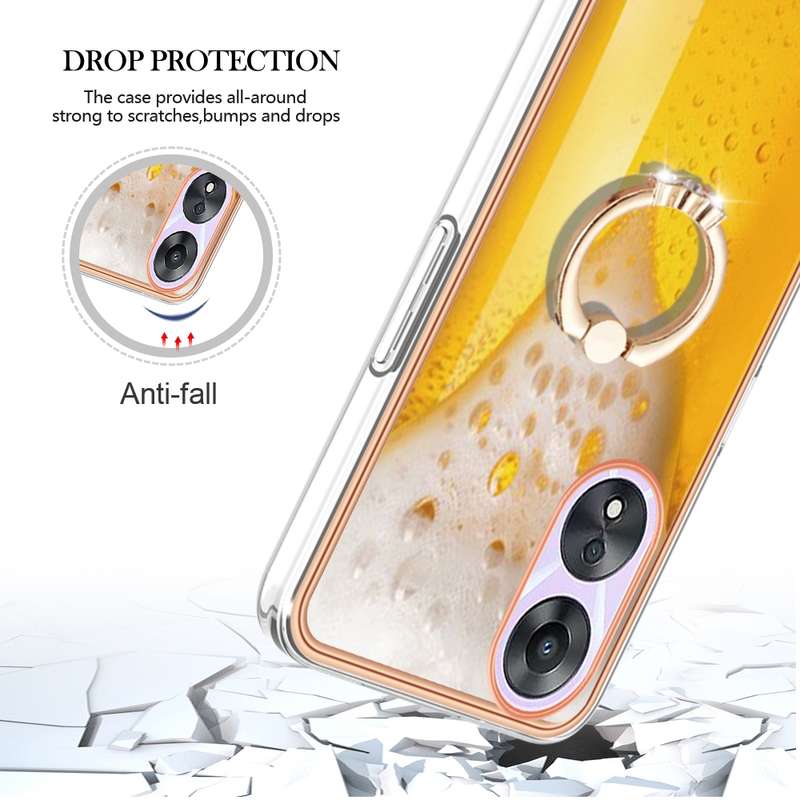 For OPPO A78 / A58 Electroplating Dual-side IMD Phone Case with Ring Holder(Equation)