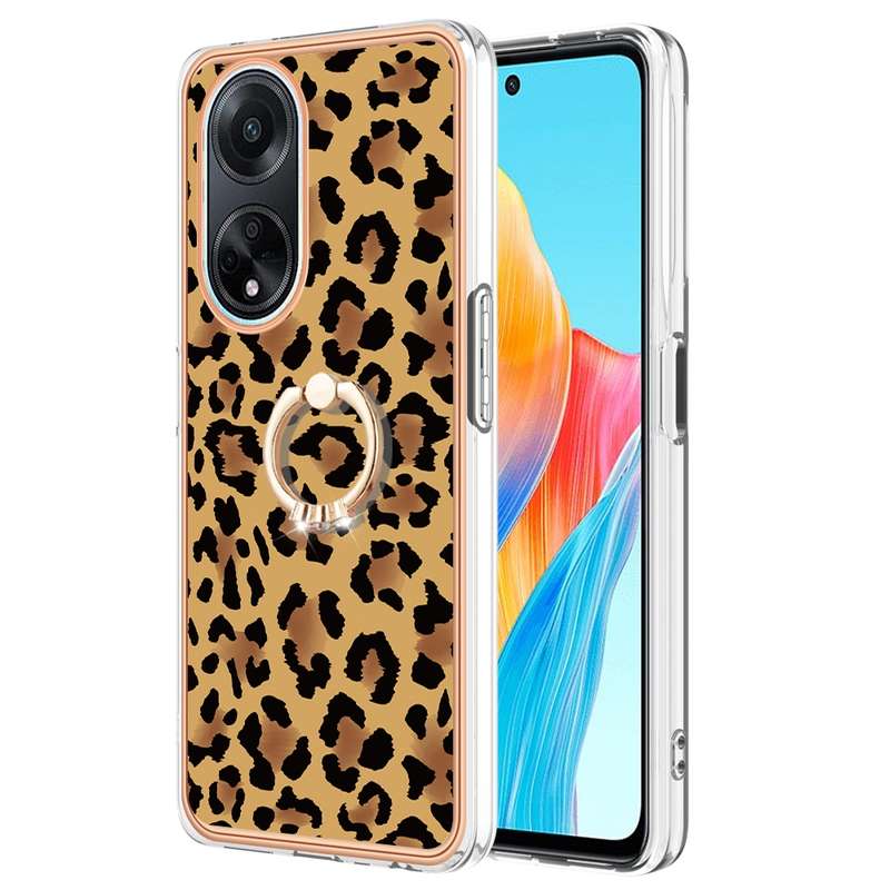 For OPPO A98 Electroplating Dual-side IMD Phone Case with Ring Holder(Smile)