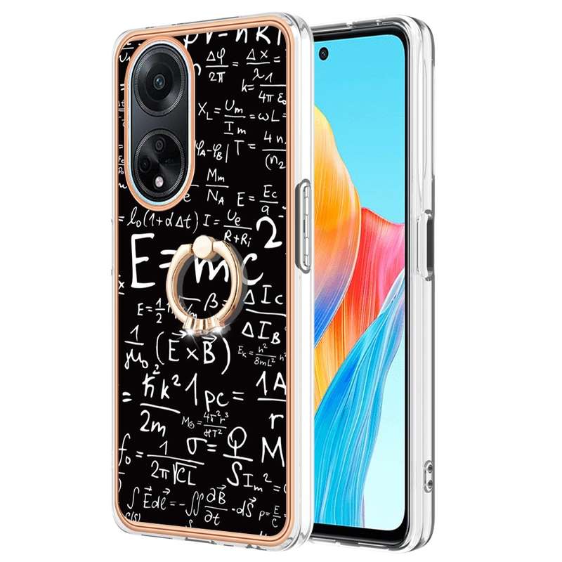 For OPPO A98 Electroplating Dual-side IMD Phone Case with Ring Holder(Smile)