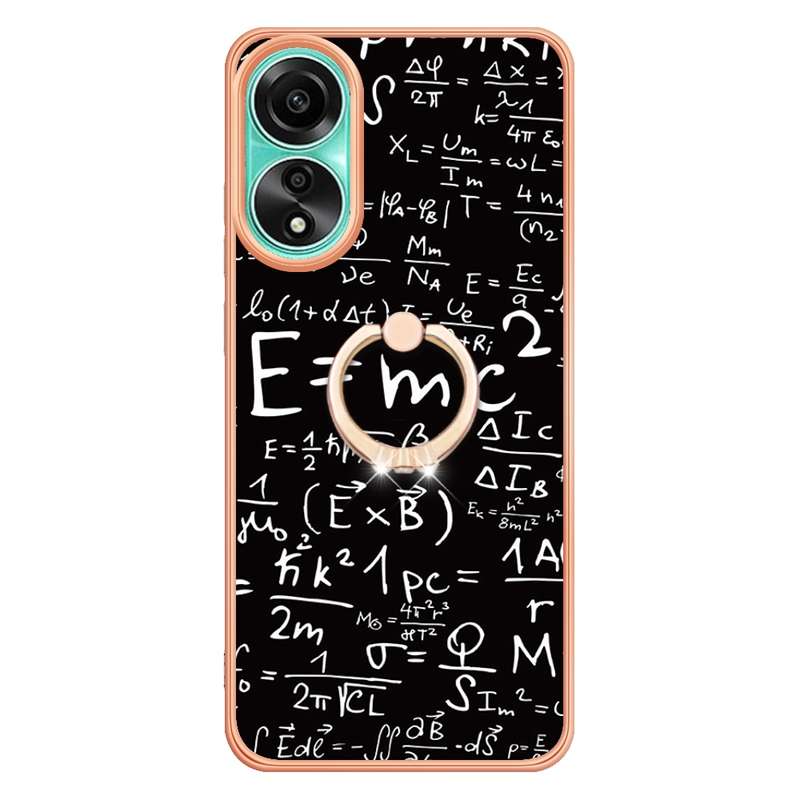 For OPPO A78 4G Electroplating Dual-side IMD Phone Case with Ring Holder(Smile)