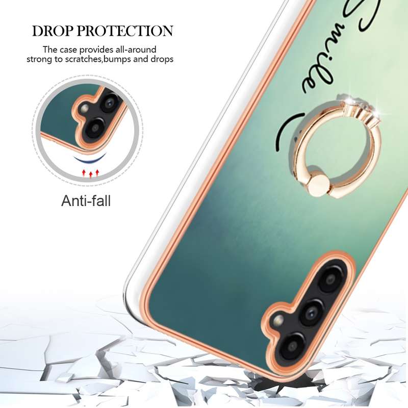 For Samsung Galaxy A34 5G Electroplating Dual-side IMD Phone Case with Ring Holder(Equation)