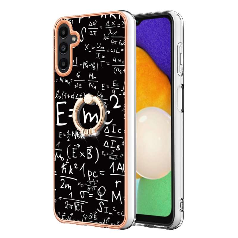 For Samsung Galaxy A34 5G Electroplating Dual-side IMD Phone Case with Ring Holder(Equation)