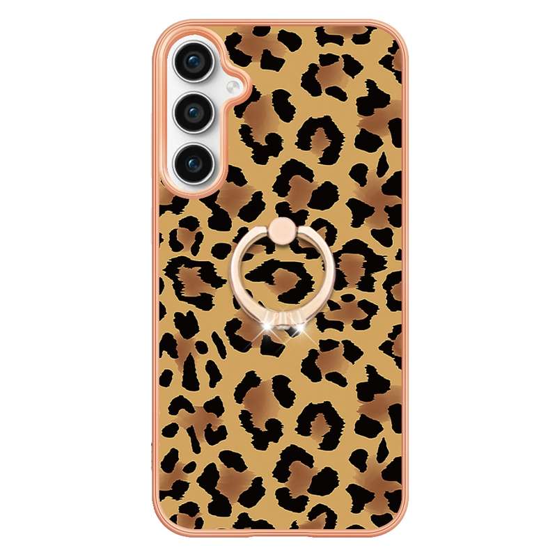 For Samsung Galaxy S23 FE 5G Electroplating Dual-side IMD Phone Case with Ring Holder(Retro Radio)