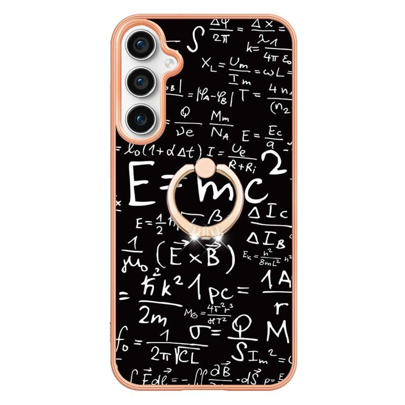 For Samsung Galaxy S23 FE 5G Electroplating Dual-side IMD Phone Case with Ring Holder(Retro Radio)