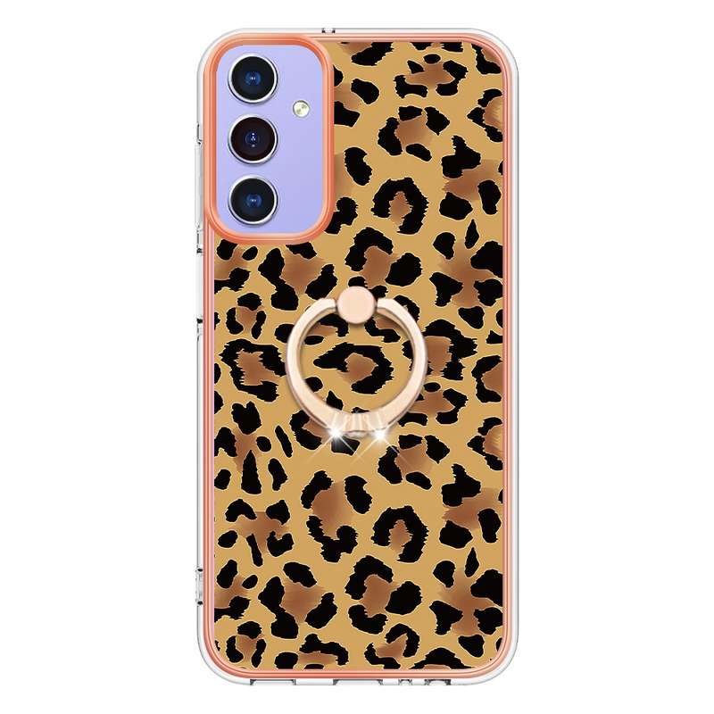 For Samsung Galaxy A15 5G Electroplating Dual-side IMD Phone Case with Ring Holder(Smile)