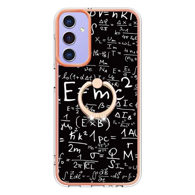 For Samsung Galaxy A15 5G Electroplating Dual-side IMD Phone Case with Ring Holder(Smile)
