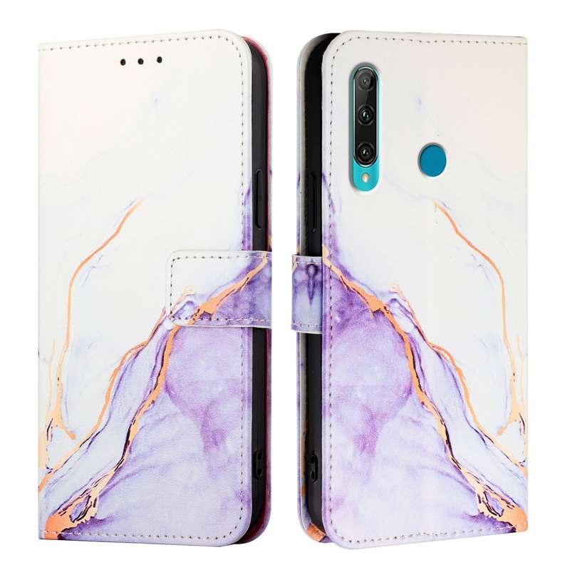 For Honor 20 lite / 10i / 20e PT003 Marble Pattern Flip Leather Phone Case(White Purple)