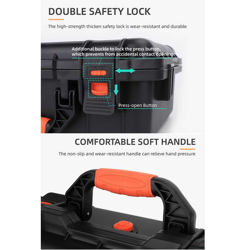 For DJI Air 3 Sunnylife Safety Carrying Case Large Capacity Waterproof Shock-proof Hard Travel Case