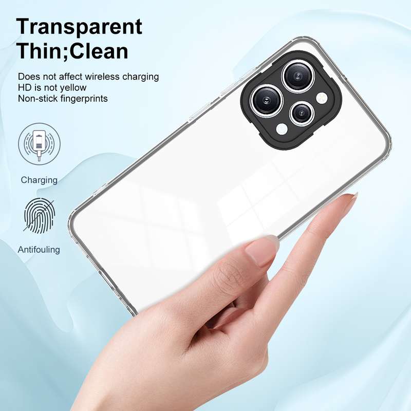 For Xiaomi Redmi 12 3 in 1 Clear TPU Color PC Frame Phone Case(White)