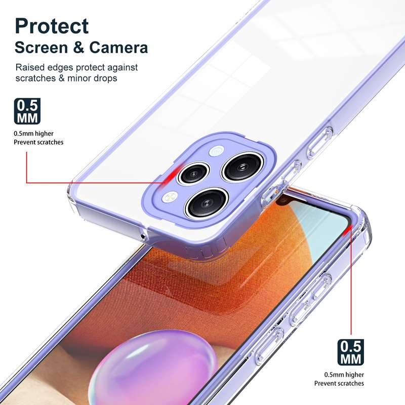 For Xiaomi Redmi 12 3 in 1 Clear TPU Color PC Frame Phone Case(White)