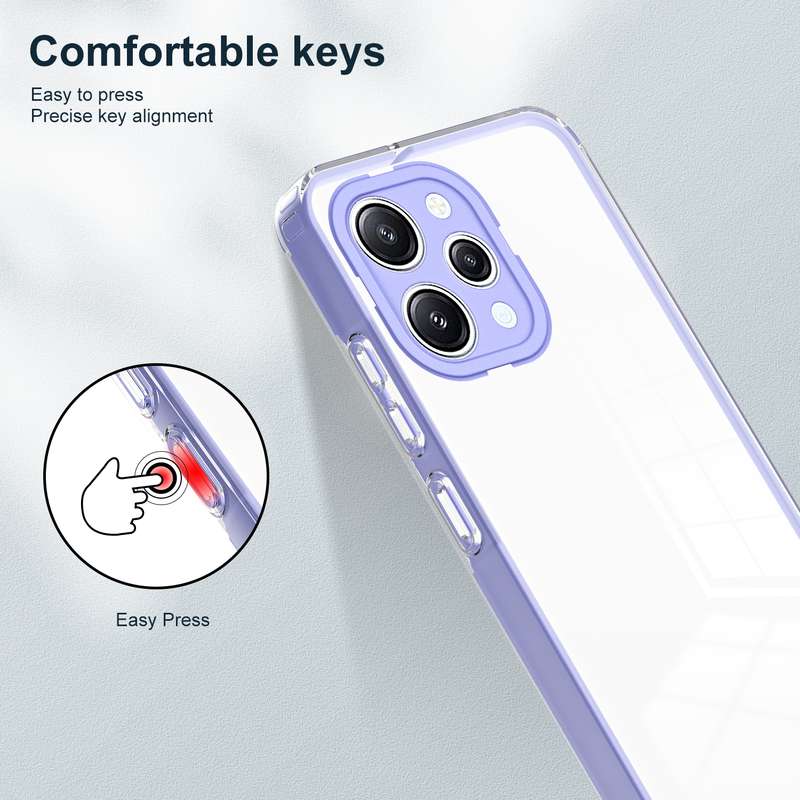 For Xiaomi Redmi 12 3 in 1 Clear TPU Color PC Frame Phone Case(White)