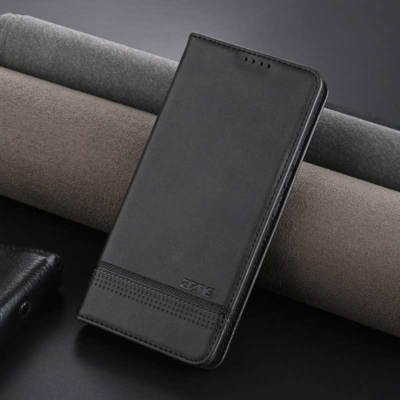For OPPO Reno12 Global AZNS Magnetic Calf Texture Flip Leather Phone Case(Black)