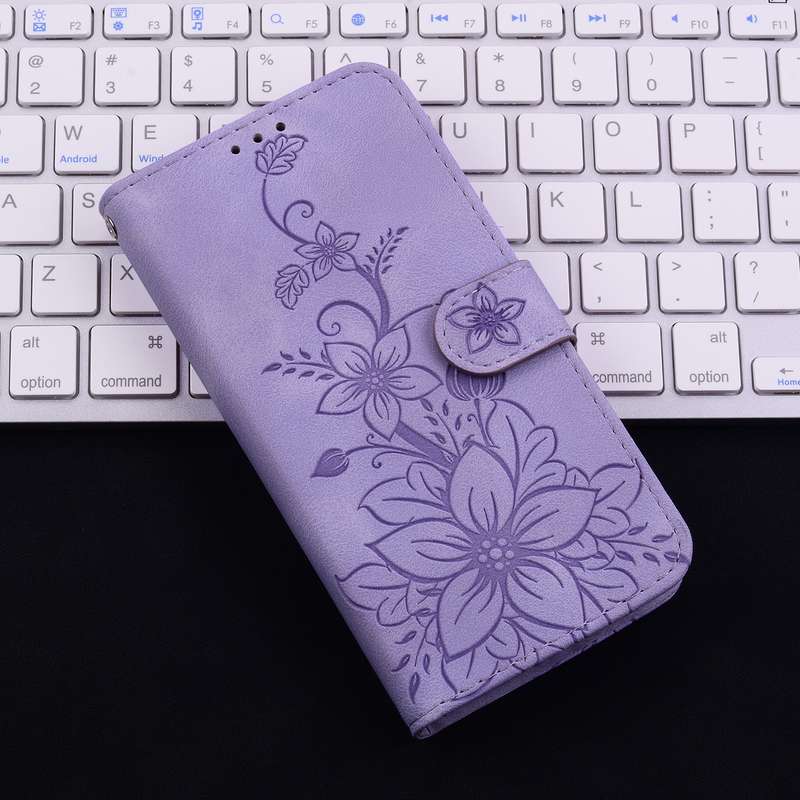 For Huawei nova 12i 4G Global Lily Embossed Leather Phone Case(Purple)