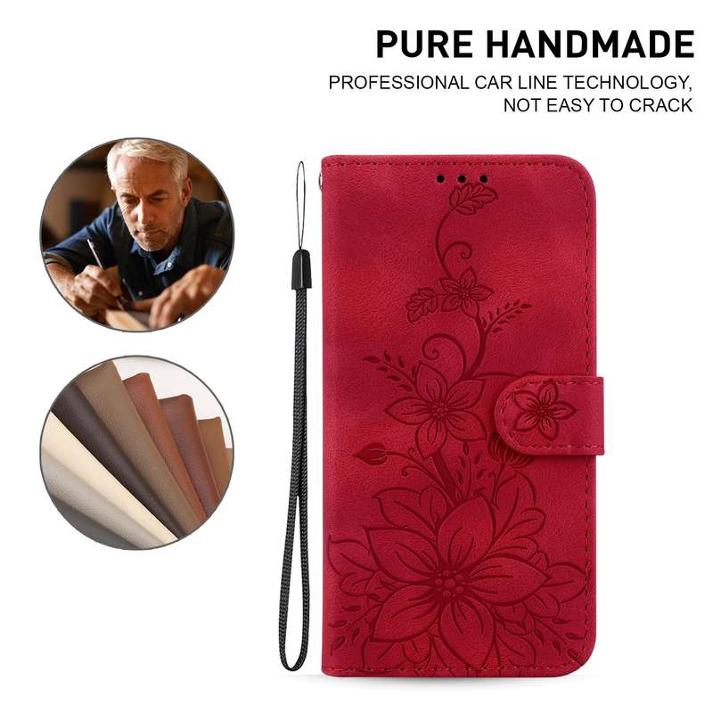 For Huawei nova 12 Ultra Lily Embossed Leather Phone Case(Red)