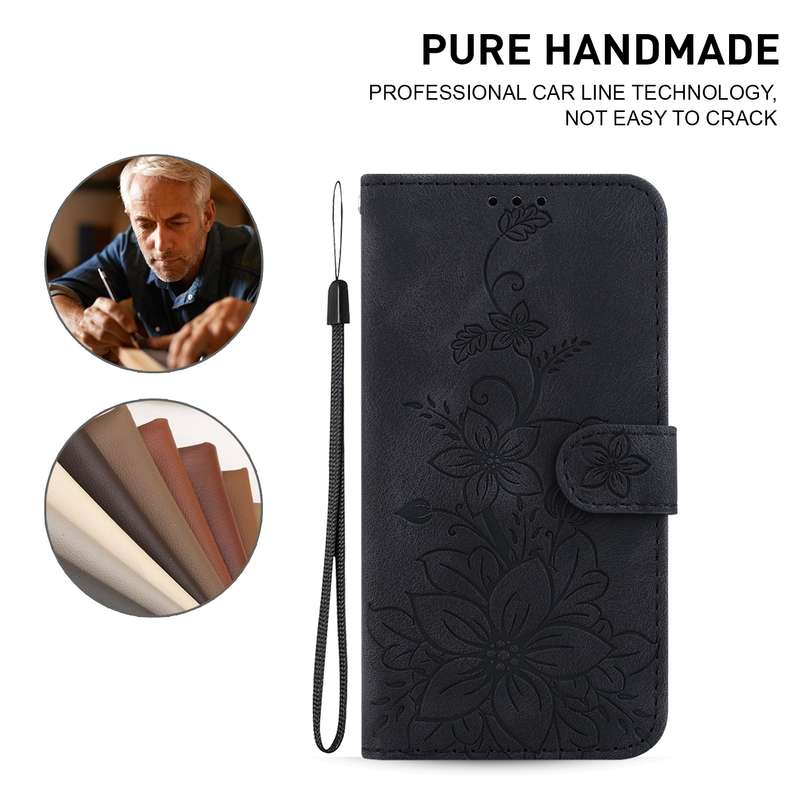 For Infinix Note 40 Pro 4G / 5G Lily Embossed Leather Phone Case(Black)