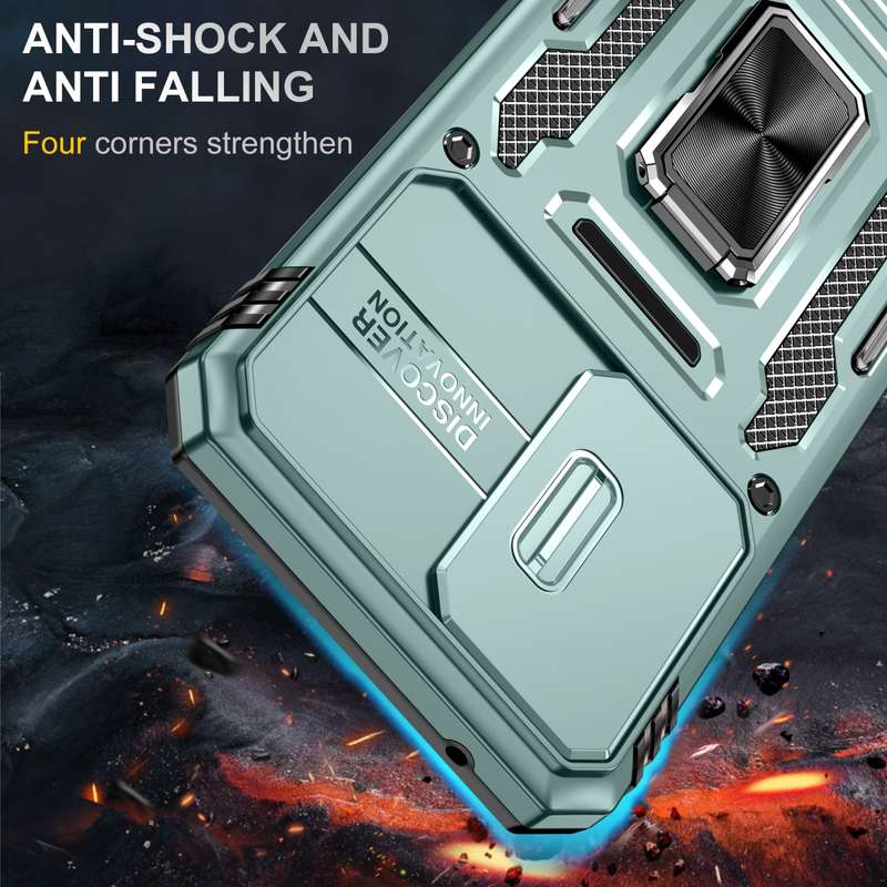 For Samsung Galaxy A54 Armor PC + TPU Camera Shield Phone Case(Black)