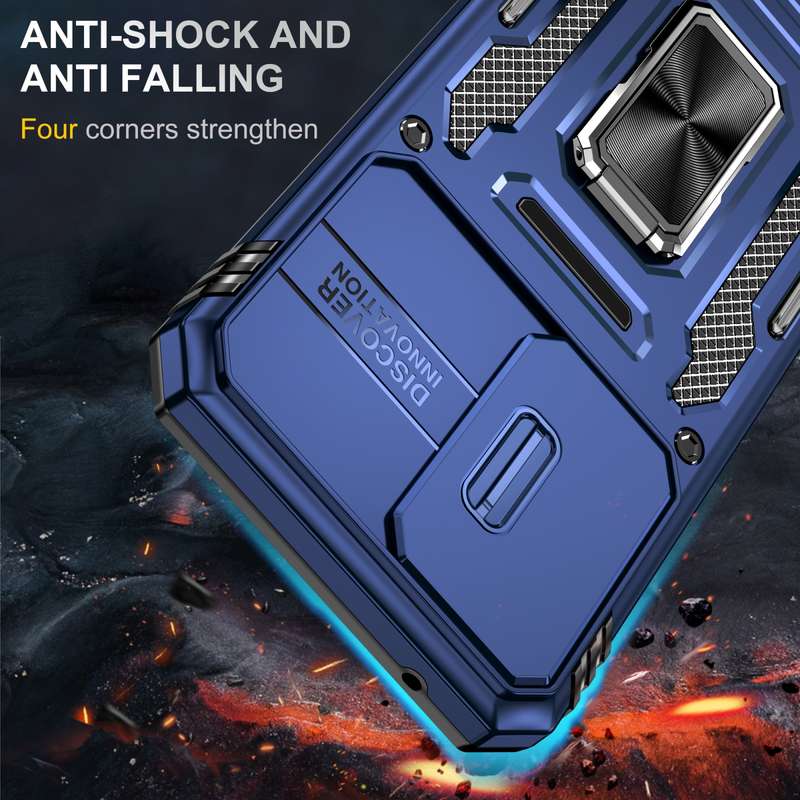 For Samsung Galaxy A54 Armor PC + TPU Camera Shield Phone Case(Black)