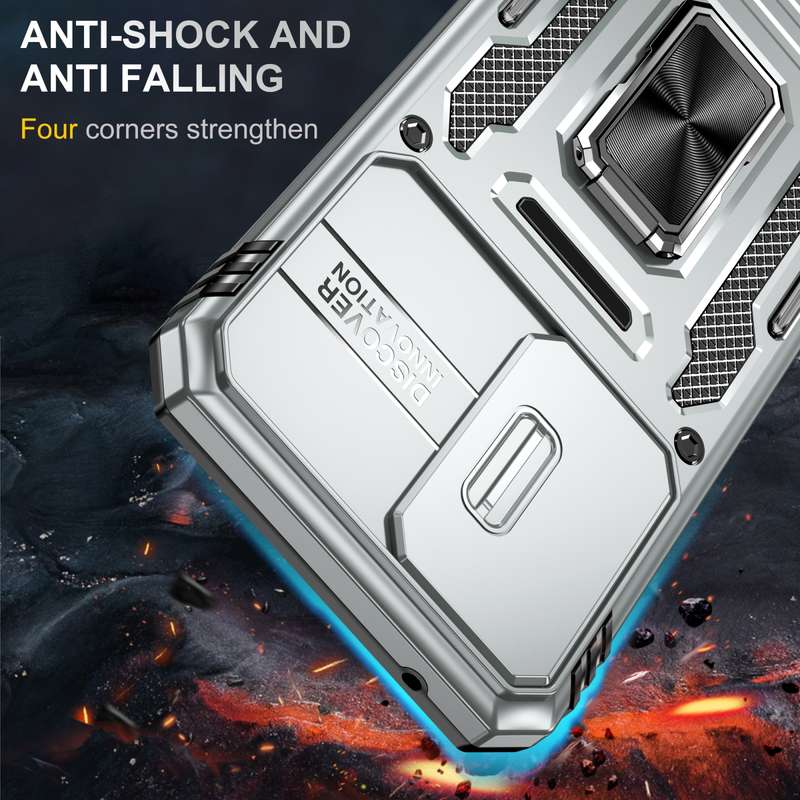 For Samsung Galaxy A54 Armor PC + TPU Camera Shield Phone Case(Black)