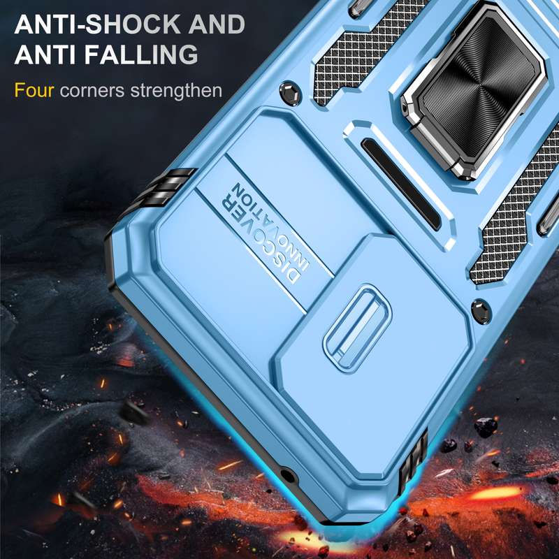 For Samsung Galaxy A54 Armor PC + TPU Camera Shield Phone Case(Black)