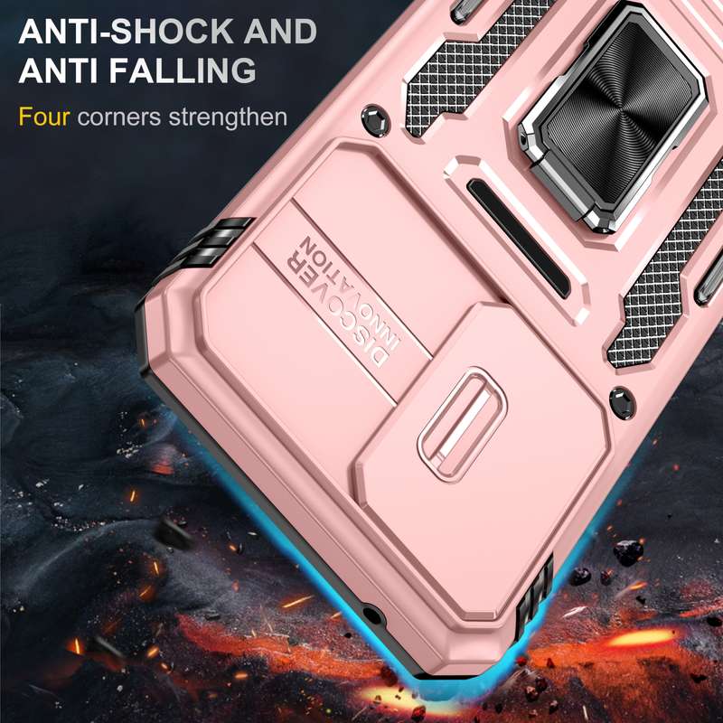For Samsung Galaxy A54 Armor PC + TPU Camera Shield Phone Case(Black)