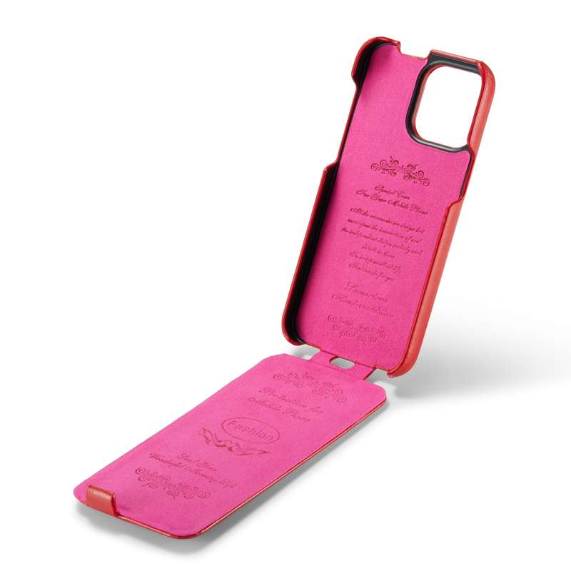For iPhone 15 Fierre Shann Oil Wax Texture Vertical Flip PU Phone Case(Black)
