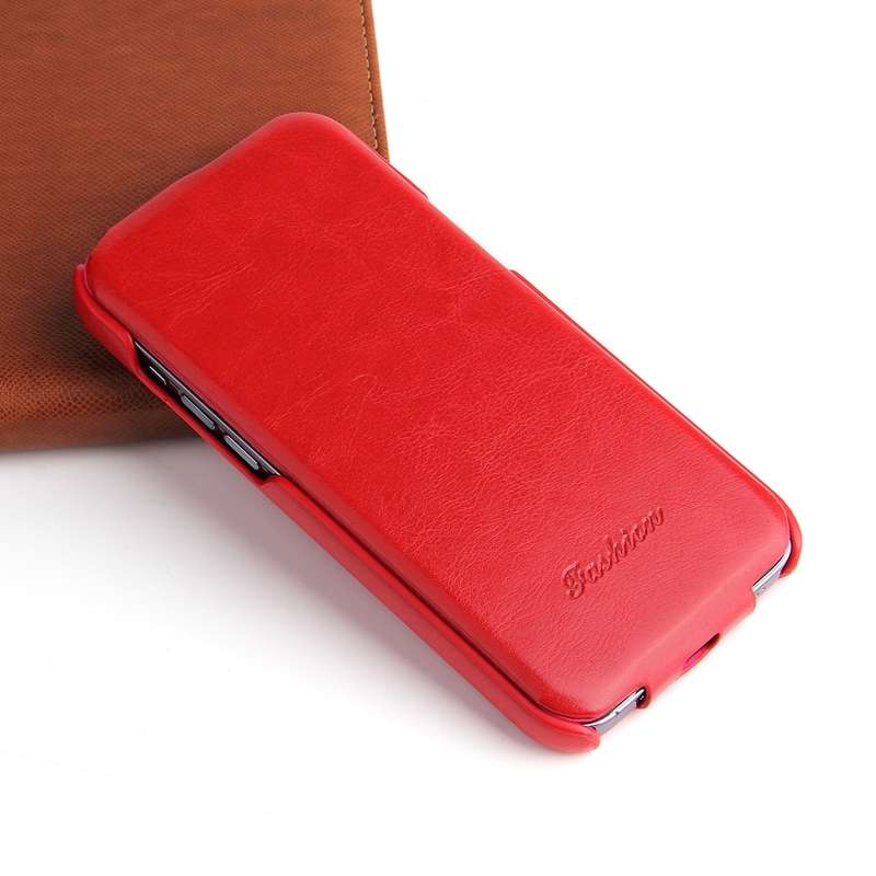For iPhone 15 Fierre Shann Oil Wax Texture Vertical Flip PU Phone Case(Black)