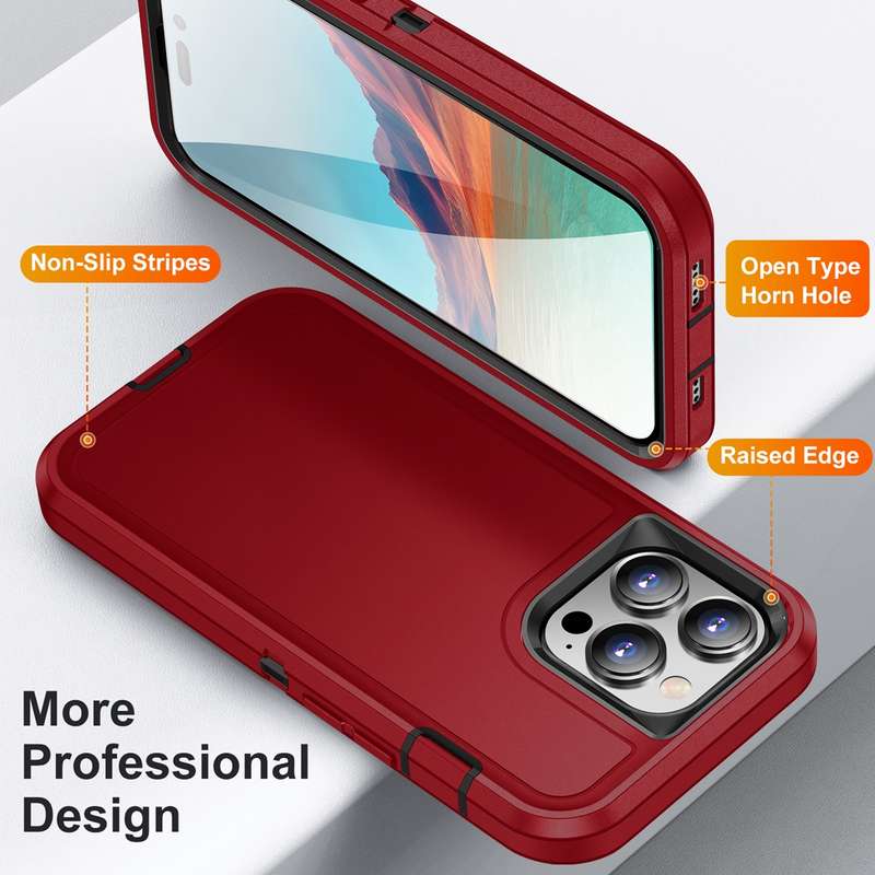 For iPhone 15 Pro Max Life Waterproof Rugged Phone Case(Purple + Pink)