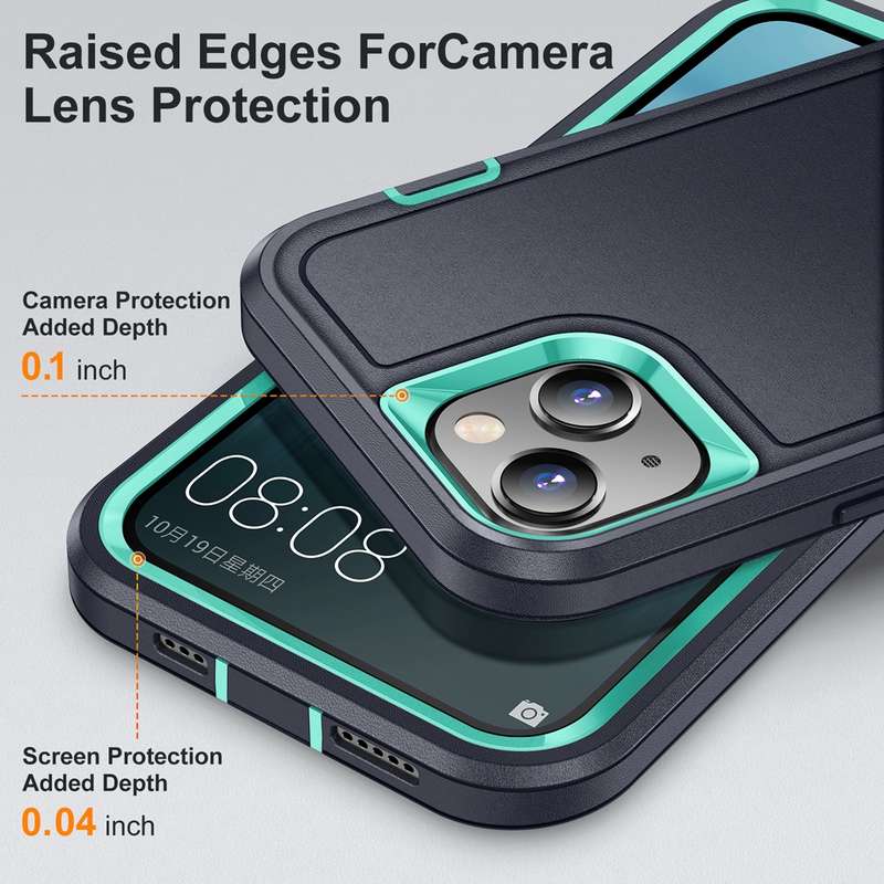 For iPhone 15 Life Waterproof Rugged Phone Case(Dark Blue + Light Blue)