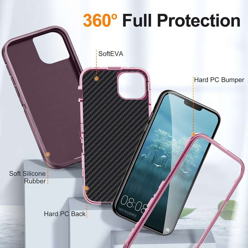 For iPhone 15 Life Waterproof Rugged Phone Case(Dark Blue + Light Blue)