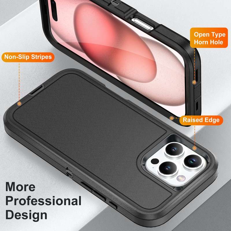 For iPhone 16 Pro Max Life Waterproof Rugged Phone Case(Black)