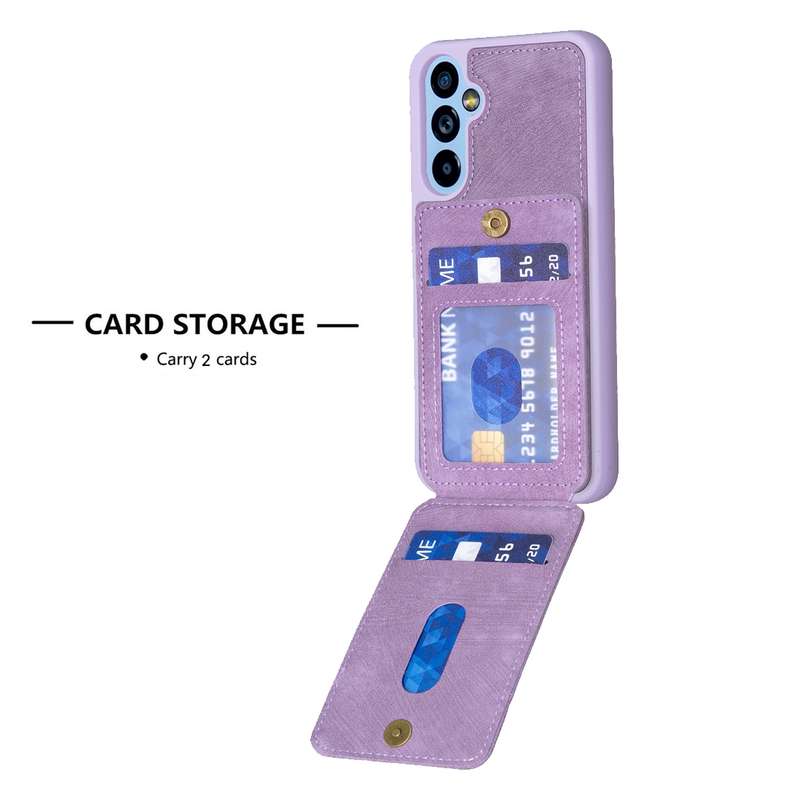 For Samsung Galaxy A54 5G BF28 Frosted Card Bag Phone Case with Holder(Black)
