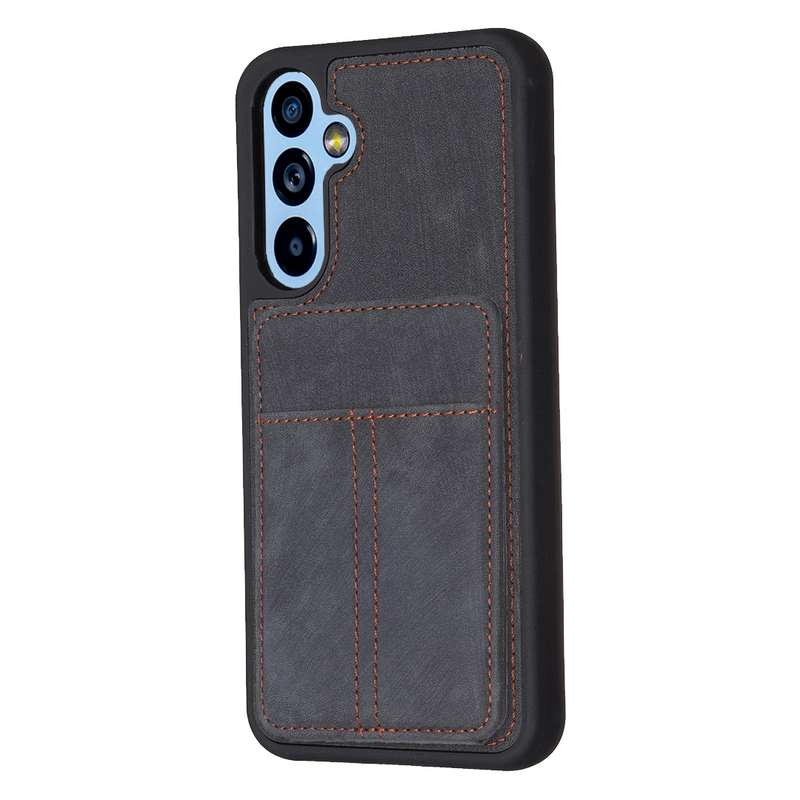 For Samsung Galaxy A54 5G BF28 Frosted Card Bag Phone Case with Holder(Black)