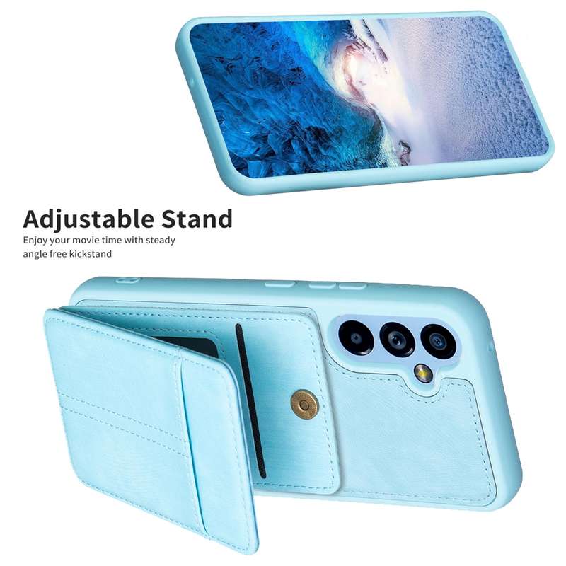For Samsung Galaxy A54 5G BF28 Frosted Card Bag Phone Case with Holder(Black)