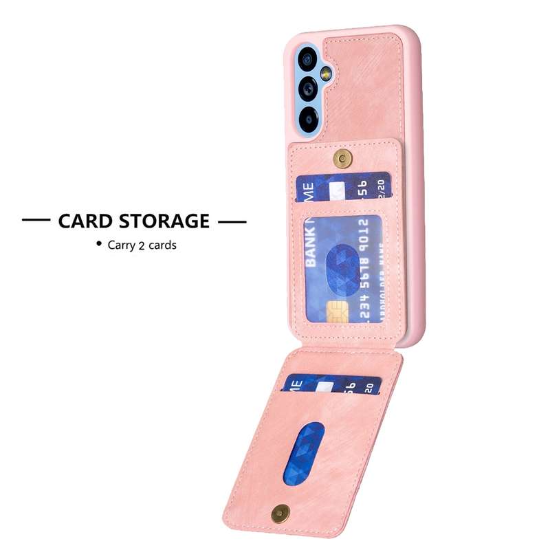 For Samsung Galaxy A54 5G BF28 Frosted Card Bag Phone Case with Holder(Black)