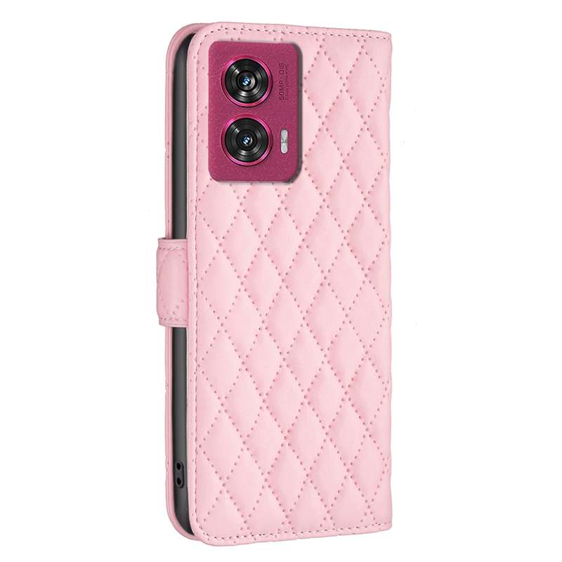 For Motorola Edge 50 Fusion Diamond Lattice Wallet Flip Leather Phone Case(Pink)