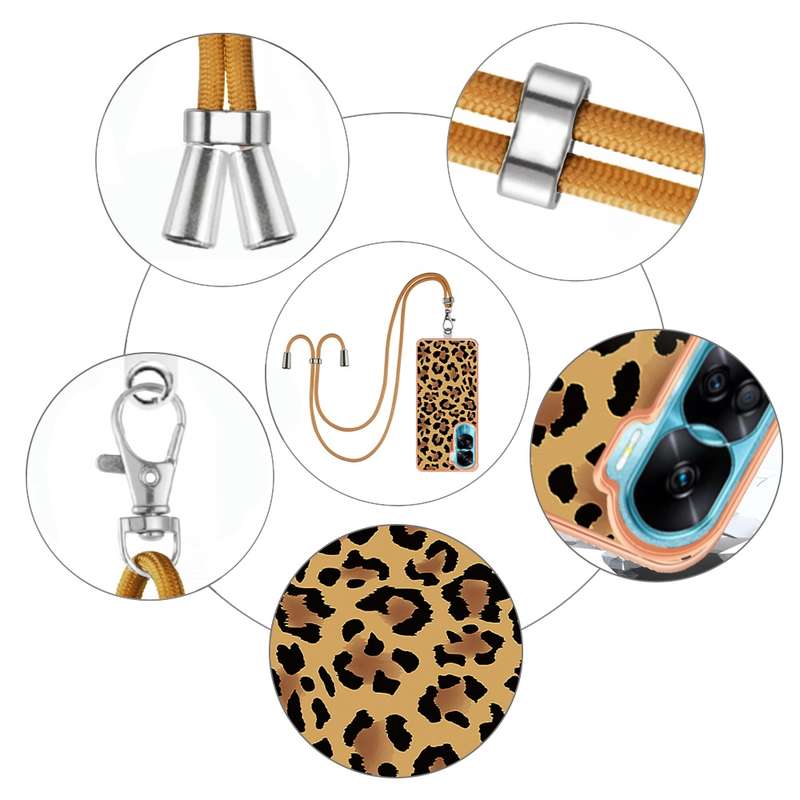 For Honor 90 Lite 5G Electroplating Dual-side IMD Phone Case with Lanyard(Smile)
