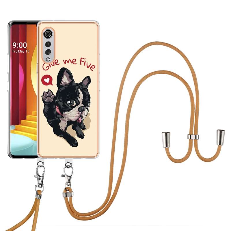 For LG Velvet 5G / 4G Electroplating Dual-side IMD Phone Case with Lanyard(Natural Growth)