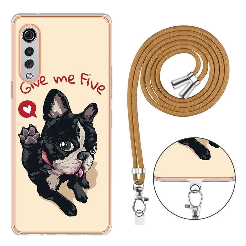 For LG Velvet 5G / 4G Electroplating Dual-side IMD Phone Case with Lanyard(Natural Growth)