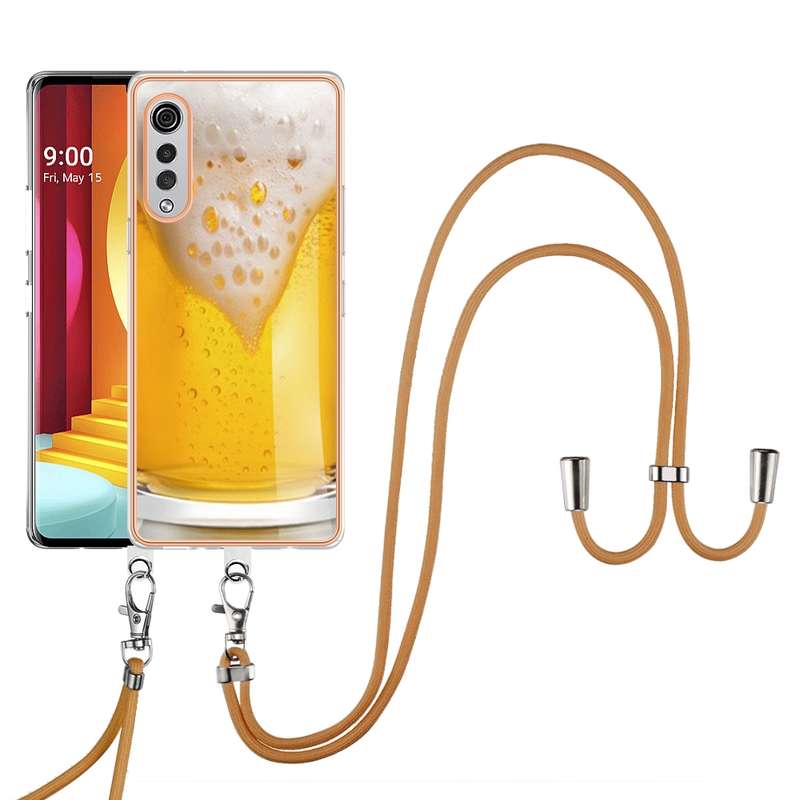 For LG Velvet 5G / 4G Electroplating Dual-side IMD Phone Case with Lanyard(Natural Growth)