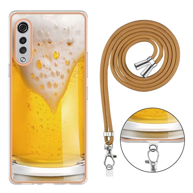 For LG Velvet 5G / 4G Electroplating Dual-side IMD Phone Case with Lanyard(Natural Growth)