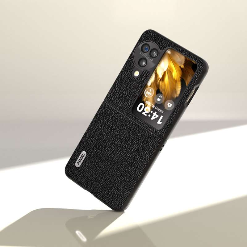 For OPPO Find N3 Flip ABEEL Black Edge Genuine Mino Phone Case(Black)