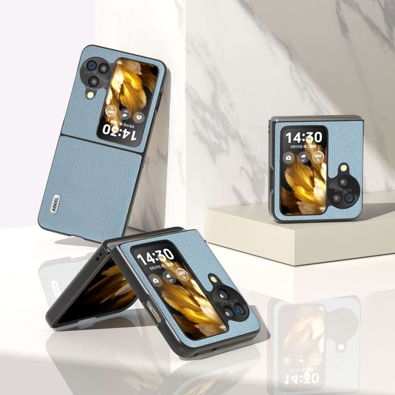 For OPPO Find N3 Flip ABEEL Black Edge Genuine Mino Phone Case(Black)