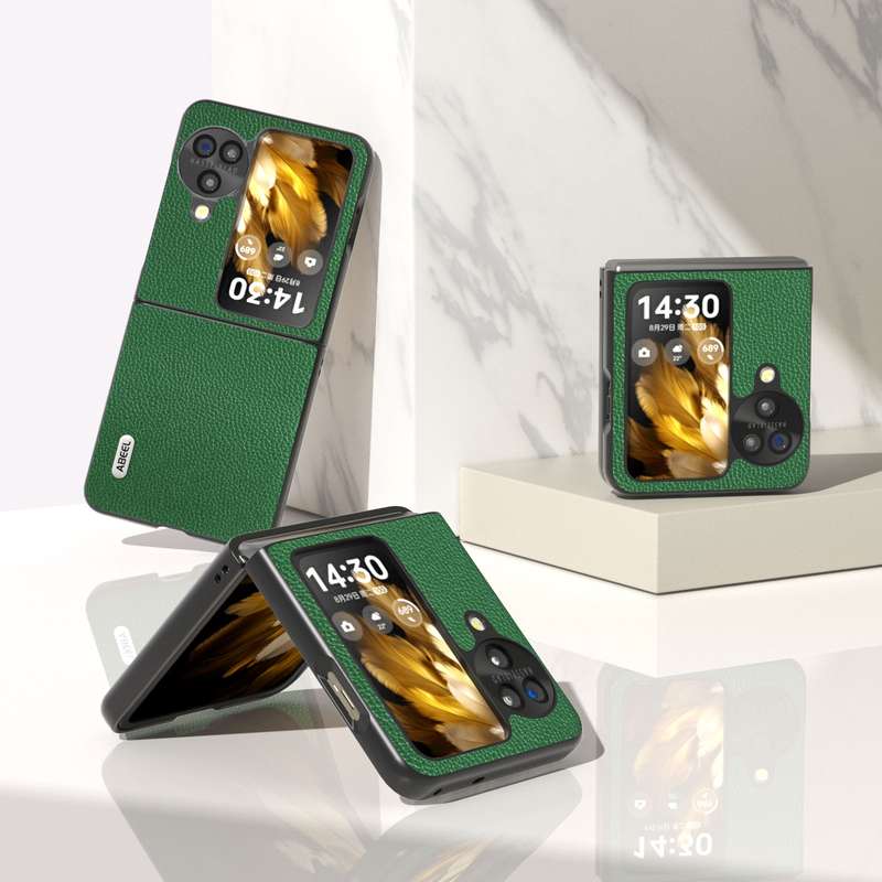 For OPPO Find N3 Flip ABEEL Black Edge Genuine Mino Phone Case(Black)