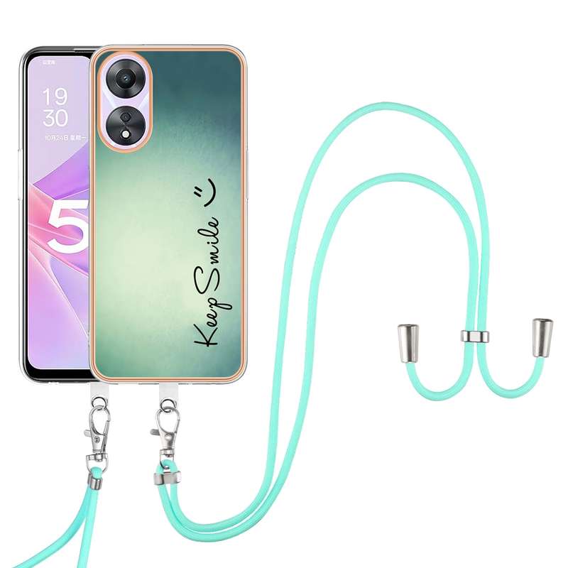For OPPO A78 / A58 Electroplating Dual-side IMD Phone Case with Lanyard(Equation)