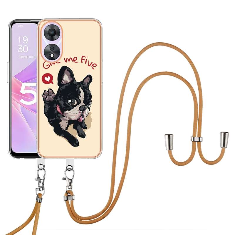 For OPPO A78 / A58 Electroplating Dual-side IMD Phone Case with Lanyard(Equation)