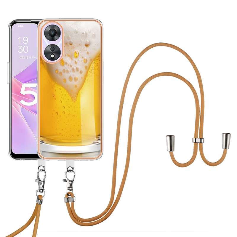 For OPPO A78 / A58 Electroplating Dual-side IMD Phone Case with Lanyard(Equation)
