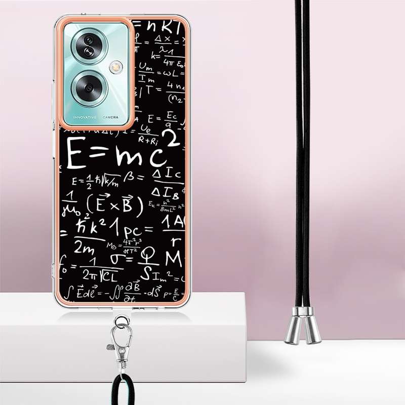 For OPPO A79 5G Global Electroplating Dual-side IMD Phone Case with Lanyard(Equation)